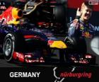 Sebastian Vettel γιορτάζει τη νίκη του στο το Grand Prix Γερμανία 2013